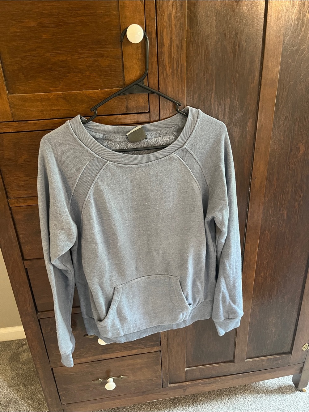 MV Sport Women's Scoopneck Pullover Sweater in Light Gray-Blue